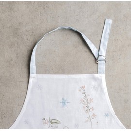 Maison d' Hermine 100% Cotton 1 Piece Kitchen Apron with Adjustable Neck and Hidden Middle Pocket, Long Ties for Women/Men | Cooking | Spring/Summer, Ice Florals, 70 cm x 85 cm