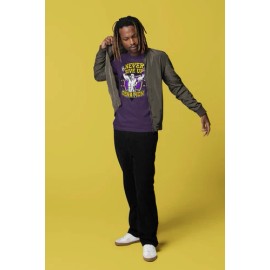 EWS John Cena Purple Never Give Up Mens Cotton T-shirt - L