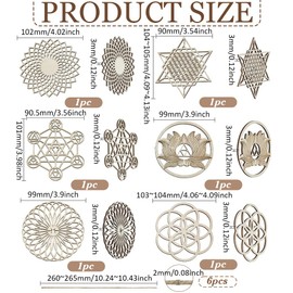 FINGERINSPIRE 6 Pcs Wood Chakra Ornaments Sets with Jute Cord 6 Styles Yoga Wood Board Pendants Yoga Meditation Wooden Wall Decorations Yoga Chakra Symbols Displays for Bedroom, Yoga Studio