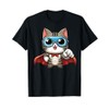 Cute Cat Superhero With Cape Gift Men Kids Women Funny