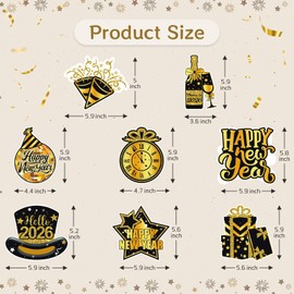 GULWAT Happy New Year Decorations 2026 Hanging Swirls 40 PCS Pre-Strung Ceiling Black Gold Hanging Swirls Decor for Home Office 2026 New Years Eve Party Ceiling NYE Decorations Supplies