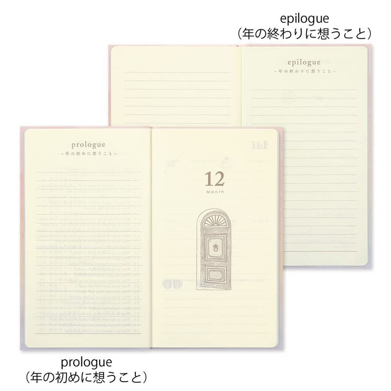 DESIGNPHIL Midori 12898006 Diary, 12 Month Consecutive Door, Pink