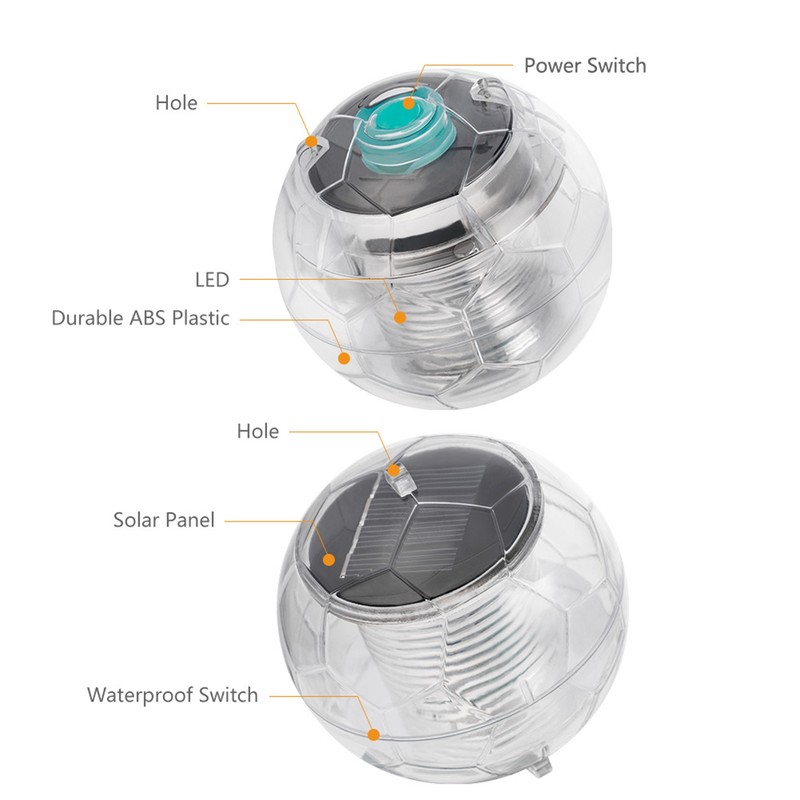 LED Water Float Light Solar Rechargeable Water Float Light RGB