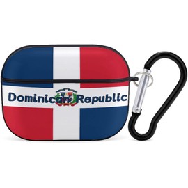 Funda con diseño de bandera de la República Dominicana para AirPods Pro1/2 multifunción con llavero
