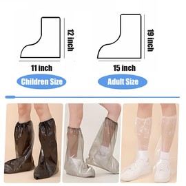 5 Pairs Waterproof Shoe Covers for Rain,Boot Covers Disposable Shoe Covers for Men and Women Rain Outdoor Indoors Overshoes, Non-Slip Outdoor Waterproof Shoe Boot Protectors (Transparent-10Pcs, Adult)