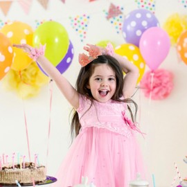 Sequin Bow Crown Alligator Hair Clips for Baby Girls - 2Pcs Pink White Hair Bows Metal Side Hair Barrette Princess Headband Mini Birthday Crown Headdress Hair Styling Accessories for Girls Kids Gifts