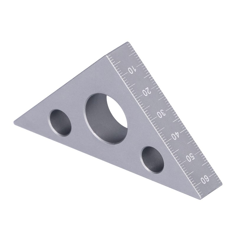 Aladeno Triangle Ruler, Aluminum Alloy Right Angle Ruler, 45/90 Degree,