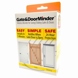 Gate & Door Minder Wireless Monitor for Swing/Sliding Gates & Doors, Easy 5-Minute Install, Notifies When Open, 24-Hour Protection