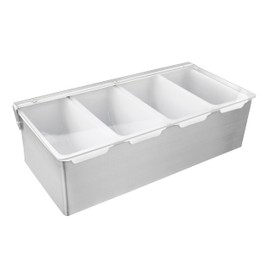 New Star 48025 Stainless Steel Condiment Dispenser with 4 Compartments