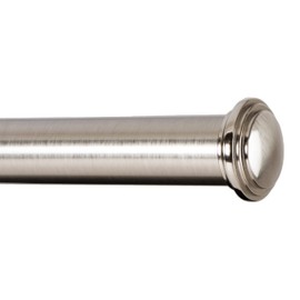 Ivilon Window Curtain Rod Decorative End Cap Design, 1 Inch Rod, 48 to 86 Inch. Brushed Nickel