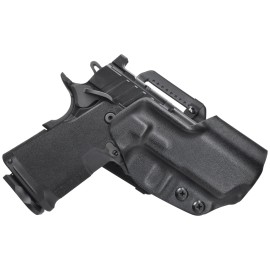 WHOLEGUNS OWB Quick Detach Belt Loop Holster Fits Springfield Armory 1911 DS Prodigy 3.5'' - Black, Right