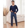 Irdcomps Men's Long Pyjamas Cotton Sleepwear Set Men's Checked with