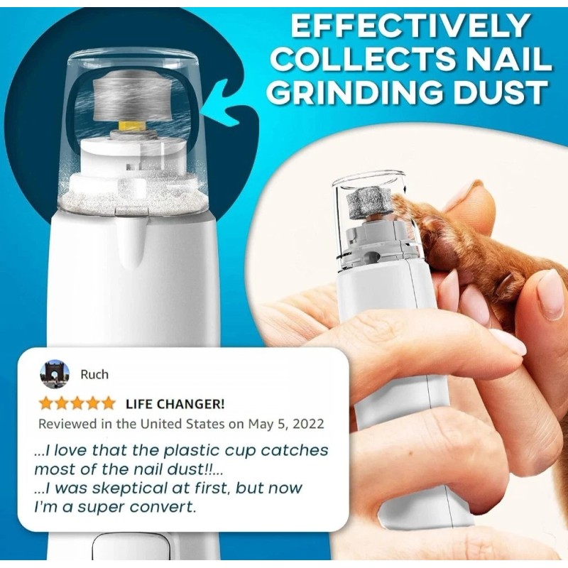 Primens Dog Nail Grinder Primens Claw Master Rechargeable Professional w/