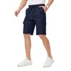 Ougelebo Men's Cargo Shorts Elastic Waist with Drawstring, darkblue, XXL