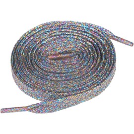 Allegra K Shoelaces, Metallic Flat Laces, Flat Laces, Stylish, Flat, Width 0.4 inches (1 cm), 3 color lace up, 130
