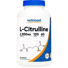 Nutricost L-Citrulline 2500mg Per Serving, 60 Servings, 1250mg Per Tablet, 120 Tabs - Non-GMO and Gluten Free Supplement