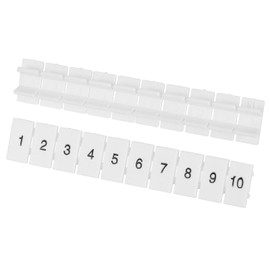 sourcing map 20 Pcs Terminal Marker Strip, ZB6 Terminal Blocks Marking Labels, Nylon PA6 DIN Rail Label Tags Bar for UK2.5B UK5N Number Strips(1-10)