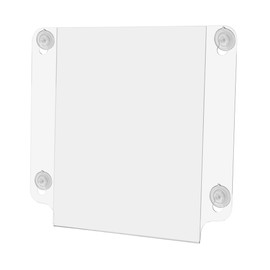 Marketing Holders 2 Pack Window Mount Sign Holder Holds 8.5" x 11" Amenity Flyers Rules or Room Numbers Clear Acrylic Double Sided Sleeve with Suction Cups for Hotels and Resorts