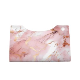 DXTKWL Tissue Box Cover Pink Rose Gold Marble Print Rectangle PU Leather Tissue Box Holder for Car Bathroom Bedroom Desk Tabletop Decor