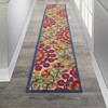Nourison Aloha Indoor/Outdoor Floral Red/Multi 12' Runner Area Rug ,