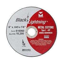 Mercer Industries 616060 - 6" x .045 x 7/8" Type 1 Black Lightning Cut-Off Wheels for Metal (25 pack)