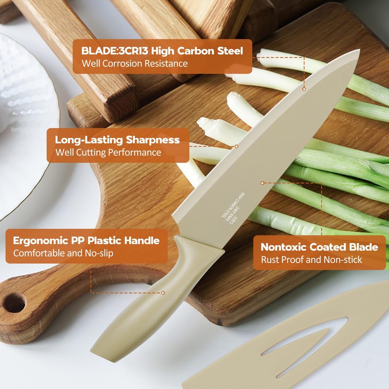E-far 12-Piece Kitchen Knife Set, Stainless Steel Chef Knives Set
