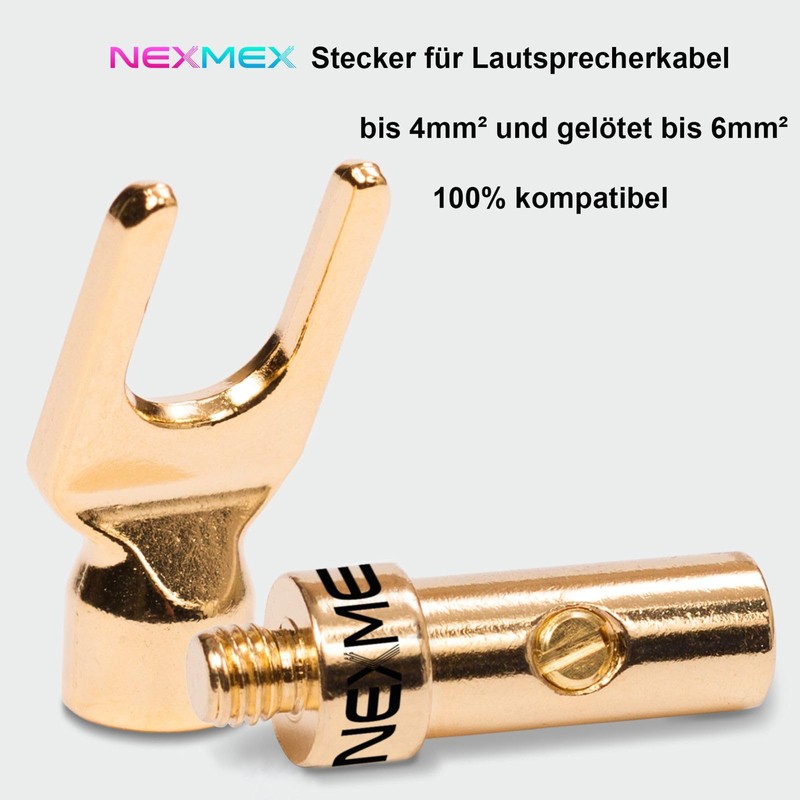 NEXMEX Cable lugs, fork lugs, set of 2, Y-connector connector,
