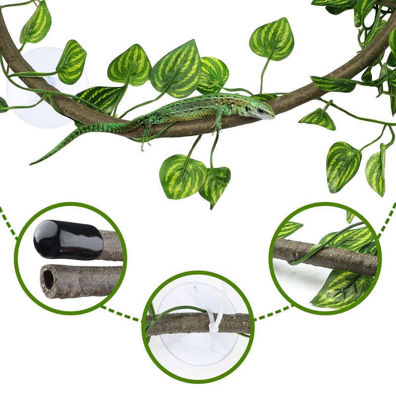 QUOZUO Reptile Tank Accessories Plants Vines and Flexible Reptile Artificial