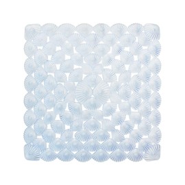 Morning View Bath Shower Tub Mat, 21x21, Washable, Antibacterial, BPA, Latex, Phthalate Free, Bathtub Mats with Suction Cups, XL Size Bathroom Mats with Shell Patterns, Clear