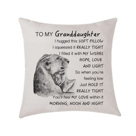 AMZKWY Granddaughter Gifts To My Grandduaghter Cushion Cover Granddaughter Gifts from Grandparents Birthday Gifts (Granddaughter), 45x 45cm (FM21102)