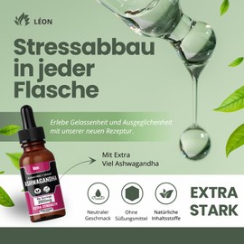 Premium Ashwagandha Tropfen – Hochkonzentriert – Vegan & Zuckerfrei – Ohne Bindemittel, Gentechnik & Glutenfrei – 2000mg Pro Portion (30 Portionen)