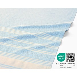 Hammam towel - Beach towel XXL made from 100% recycled cotton - Quick-drying Turkish hammam beach towels, fouta, pestemal Turkish towels ideal as a Turkish blanket – Ice Blue – 100x200cm Diamond