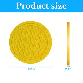Mandark 4PCS Car Cup Holder Coasters, 2.75 Inch Non-Slip Insert Water Bottle Holder Pads, Dustproof Automotive Interior Accessories Mat, Universal for Vehicles, Trucks, RVs and More (Yellow)