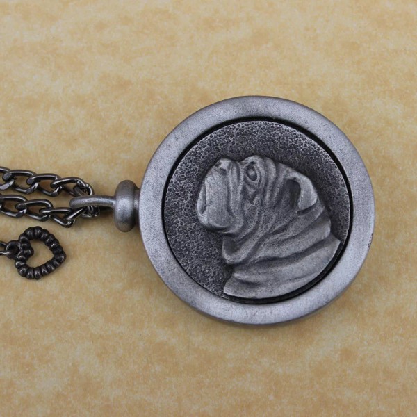 Pewter Keepsake Pet Memory Charm Cremation Urn with Chain -