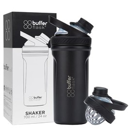 Shaker Acero Inoxidable, Mezclador de Proteina, Termo Shaker para Bebidas, Incluye Tapa con Agitador Silencioso, Ideal para Gym, Pre Workout, Mass... 