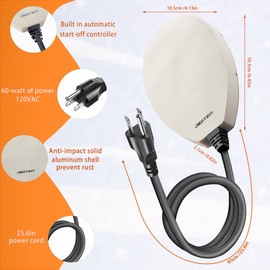 DIGITEN Birdbath Deicer Bird Bath Heater for Outdoors in Winter Thermostatically Controlled Chicken Water Heater Made of Heavy Duty Premium Cast Aluminum 60W Immersion Deicer for Garden Yard Lawn