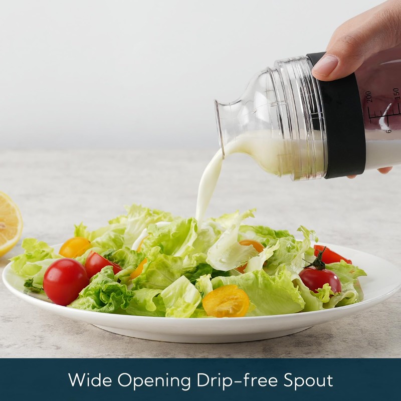 KITCHENDAO 2 in 1 Salad Dressing Shaker Container with Juicer,