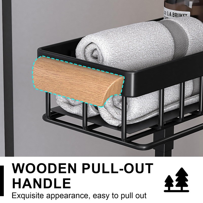 HEVOY 2-Tier Sliding Under Sink Organizer, L-shape Pull Out Cabinet