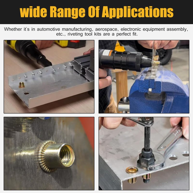 HSEAMALL 6 Piece Hand Riveting Tool Set Manual Riveting Machine