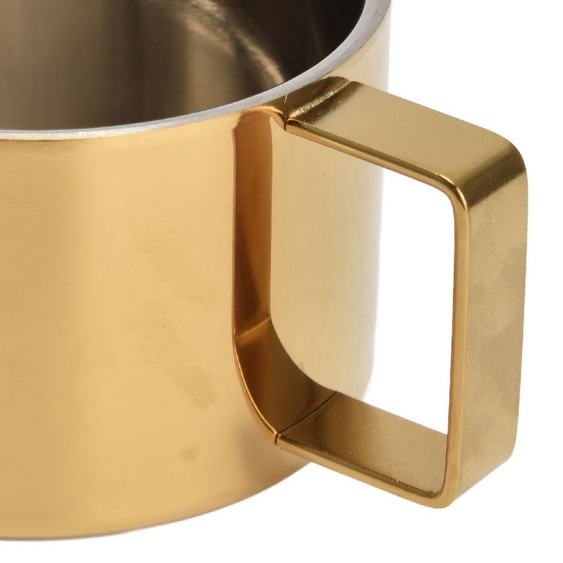 Coffee Cup Gold Fashionable Design Wearable Convenient Practical Stainless Steel
