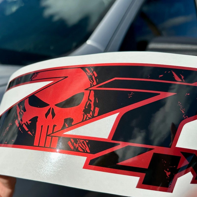 GOLD HOOK Z71 Decals, Punisher Edition Stickers, Premium Series (Metallic