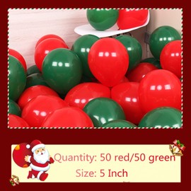 100 Pcs Christmas Balloons Latex Balloons 5 Inch Mini Green Red Balloons,Xmas Decorative Party Balloons Small Balloons Birthday Balloons for Christmas Party Decorations Anniversary Festival