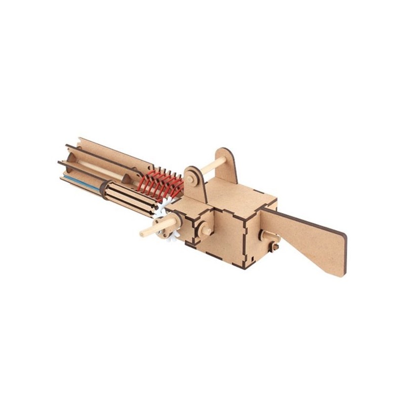 DIY Wooden Model Assembly Kit Gatling Gun 56-Round CM-885 /