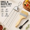 Bbq Skewer Kit - Stainless Steel Skewers - Basting Brush