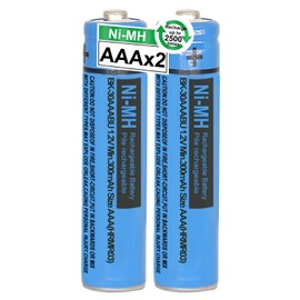 OSIM 2PCS BK-30AAABU Ni-MH AAA Rechargeable Batteries 300mah AAA Ni-MH Rechargeable Batteries 1.2V for Panasonic Cordless Phones, Remote Controls, Electronics