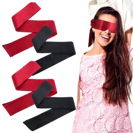 4Pcs Satin Eye Mask, Soft Silk Blackout Blindfold for Adult Play, V-Shaped Adjustable Eye Shade Cover Night Sleep Eye Mask, 57'' Comfortable Sleeping Blind Fold for Women Men Travel Meditation