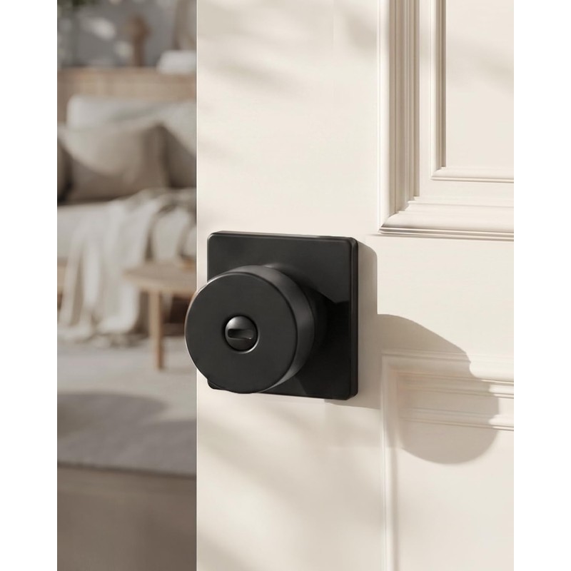 Black Interior Door Knobs, Privacy Door Knobs 10 Pack