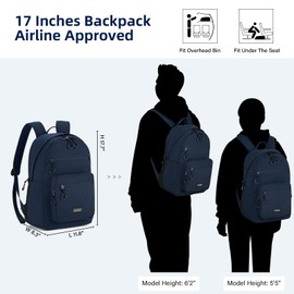 HanTrip Travel Backpack for Women Men, 28L Lightweight Backpacks for Gym Nurse Work, Airplane Approved Carry On Personal Item Daypack Bookbag with 11 Pockets (Navy Blue)