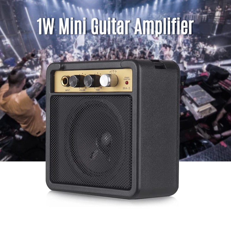 Btuty Mini Guitar Amplifier Amplifier Speaker 1W, 6.35mm Input 1/4"