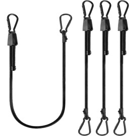 60 Inch Bungee Cord with Aluminum Alloy Hook, 4 Pack Superior Rubber Heavy Duty Straps Strong Elastic Rope for Outdoor Tent, Luggage Rack, Camping, Cargo, Bike,Storage. (60 Inch -Black)